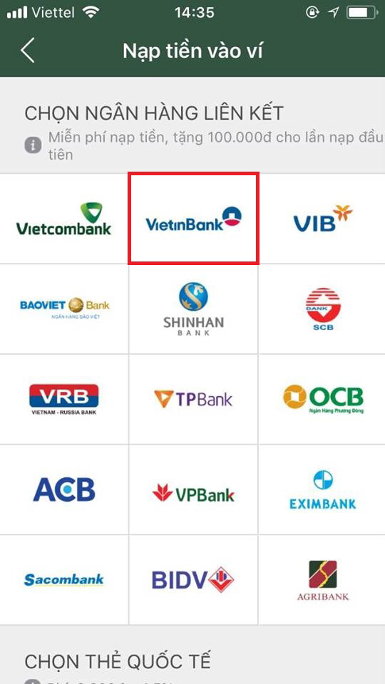 Lien ket Momo voi Vietinbank (VTB) 1