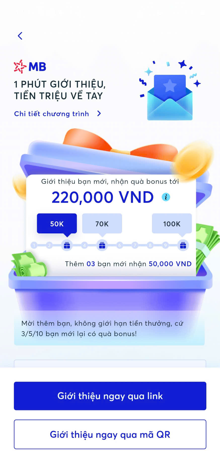 chuong trinh 1 phut gioi thieu tien trieu ve tay mbbank