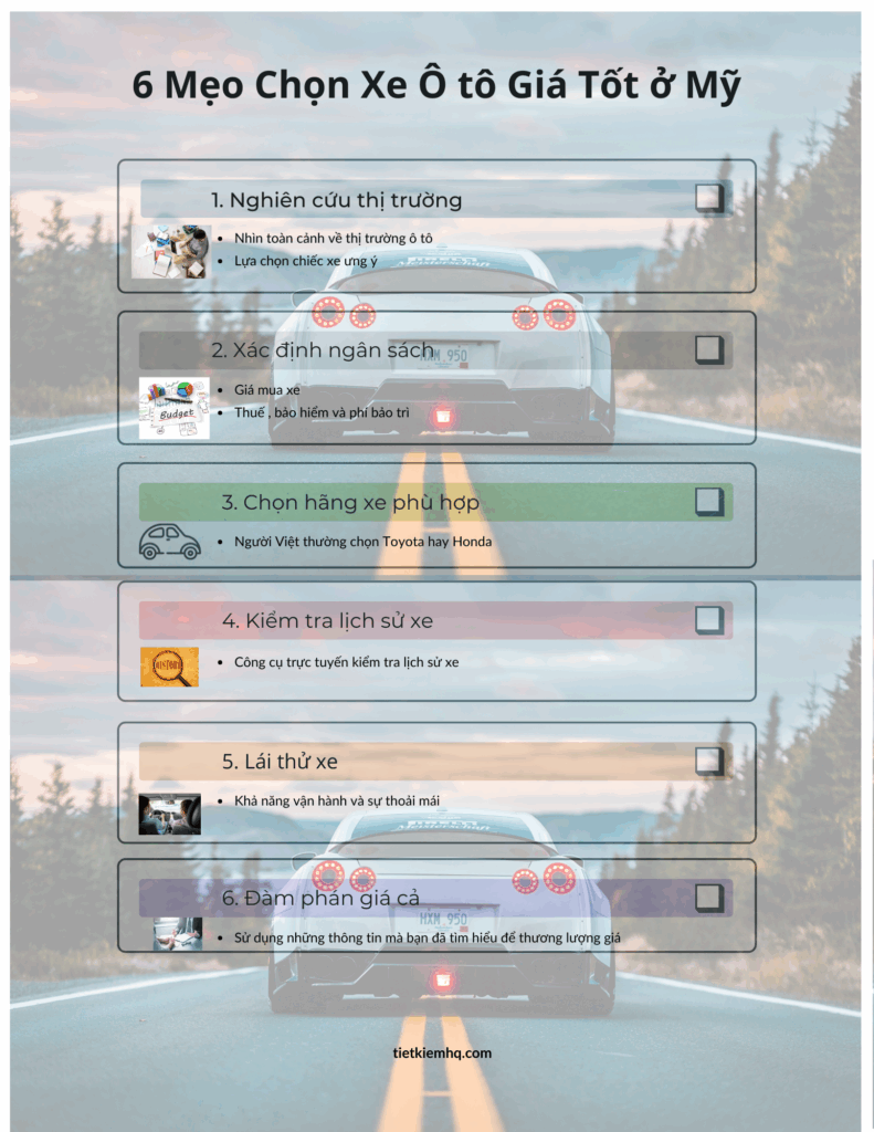 6 meo chon xe o to gia tot o my